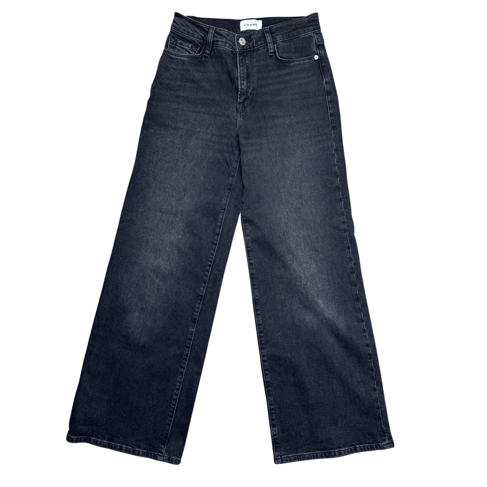 Frame 25 Le Slim Palazzo Black Denim Jeans Wide Leg